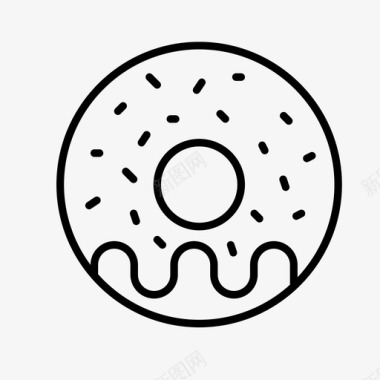 甜甜圈面包房法式图标图标