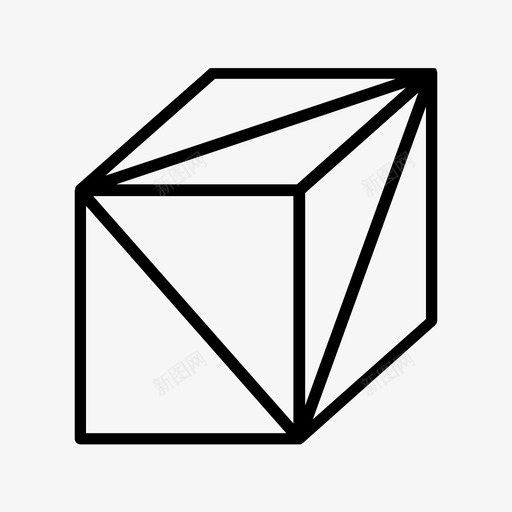 正方形立方体几何体图标svg_新图网 https://ixintu.com 几何体 多边形 数学 正方形 立方体 等轴测