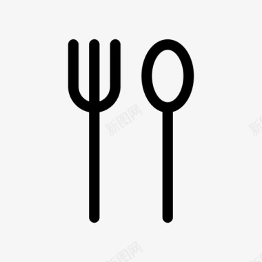 叉子和勺子食物餐馆图标图标