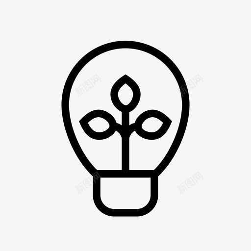 创意灯泡环保图标svg_新图网 https://ixintu.com 创意 可持续性 灯光 灯泡 环保