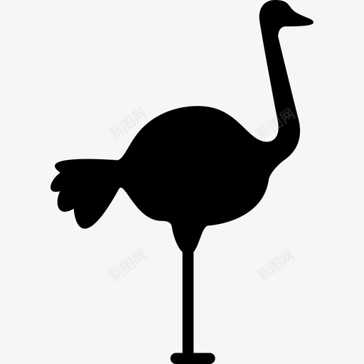鸵鸟面朝右动物动物的轮廓图标svg_新图网 https://ixintu.com 动物 动物的轮廓 鸵鸟面朝右