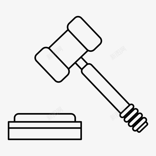法庭的锤子木槌法律图标svg_新图网 https://ixintu.com 木槌 法庭的锤子 法律