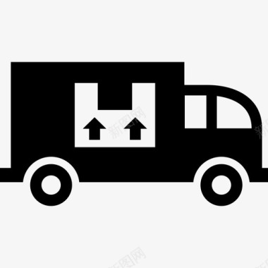 送货卡车箱普通包装图标图标