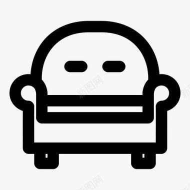 沙发舒适舒适的椅子图标图标