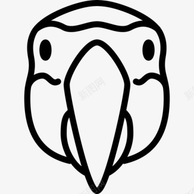 鹦鹉头动物群直线型图标图标