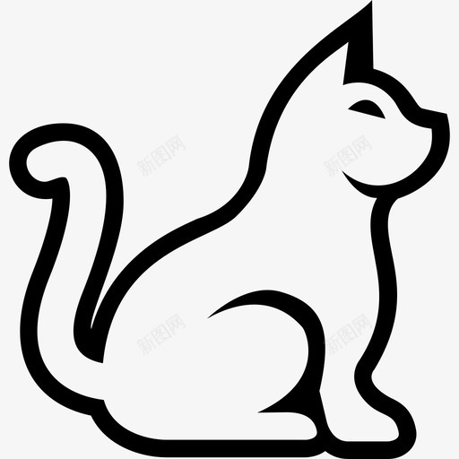 猫动物家养图标svg_新图网 https://ixintu.com 动物 宠物 家养 小猫 猫 线