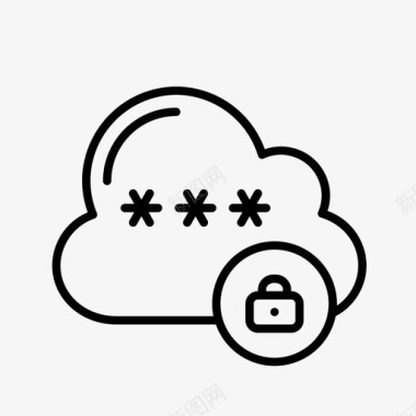 安全云密码gdpr安全性图标图标