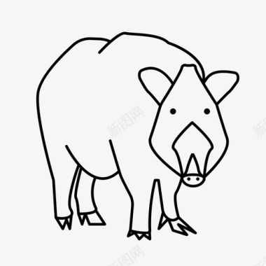 野猪动物纸图标图标