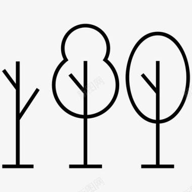 森林自然植物图标图标