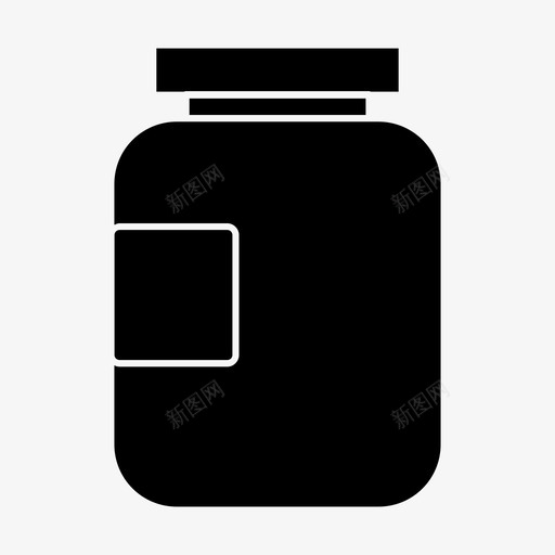花生酱瓶子罐子图标svg_新图网 https://ixintu.com 瓶子 罐子 花生酱 药丸瓶