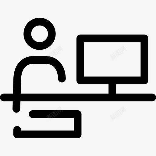 在电脑上工作人的生活线性的图标svg_新图网 https://ixintu.com 人的生活 在电脑上工作 线性的