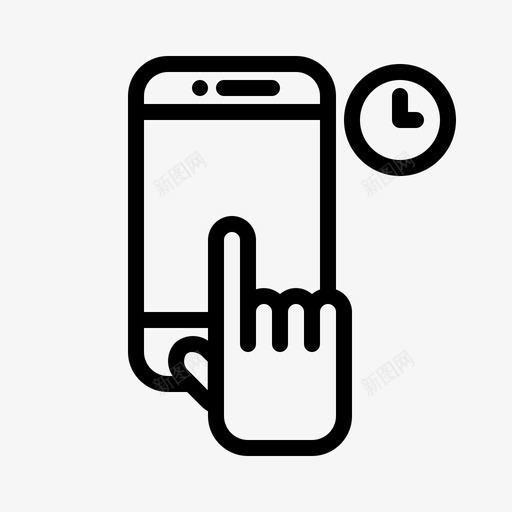 屏幕时间手势手图标svg_新图网 https://ixintu.com 刷卡 屏幕时间 手 手势 智能手机 智能手机上的手势