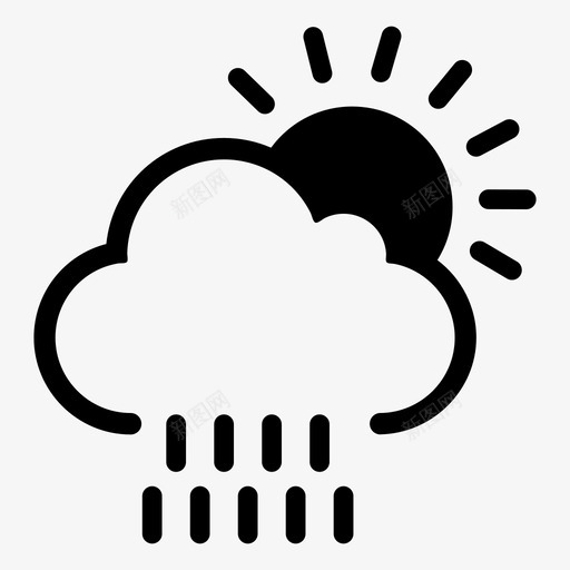 雨气候大雨图标svg_新图网 https://ixintu.com 大雨 天气 天空 气候 雨