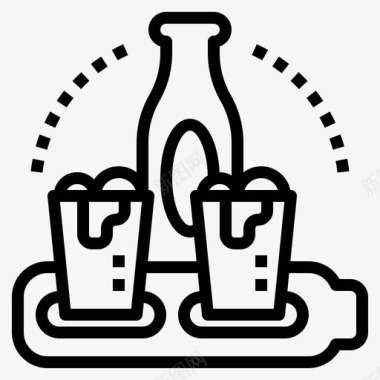 桨式啤酒饮料套装图标图标