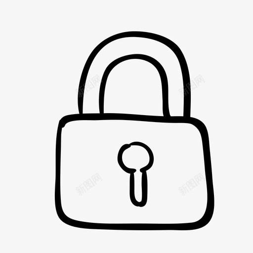 锁定密码安全图标svg_新图网 https://ixintu.com 安全 密码 手绘网络图标 登录 锁定