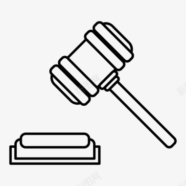 法庭法庭的锤子木槌图标图标