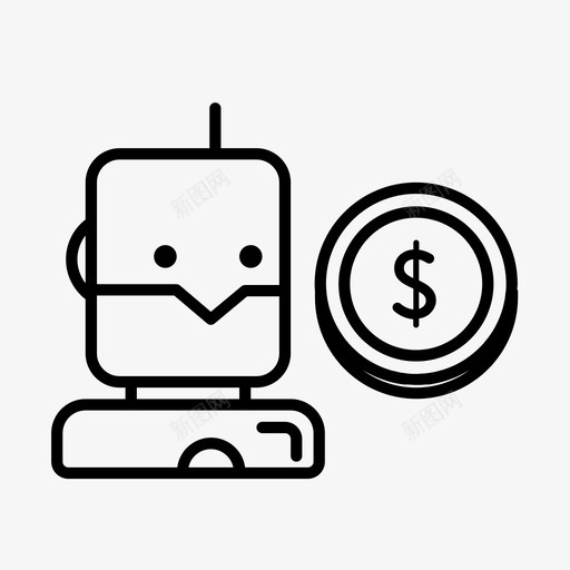 金融科技人工智能机器人人工智能硬币图标svg_新图网 https://ixintu.com 人工智能 人工智能机器人 硬币 货币 金融 金融科技人工智能机器人