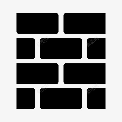 墙建筑砖图标svg_新图网 https://ixintu.com 墙 建筑 建筑和工具实心 砖