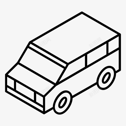 小型货车汽车旅行车图标svg_新图网 https://ixintu.com 小型货车 旅行车 汽车 车辆