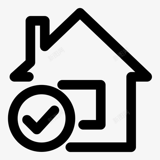 完工房屋验收批准图标svg_新图网 https://ixintu.com 复选标记 完工房屋 建筑 批准 验收
