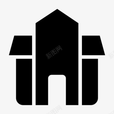 学校建筑教育图标图标