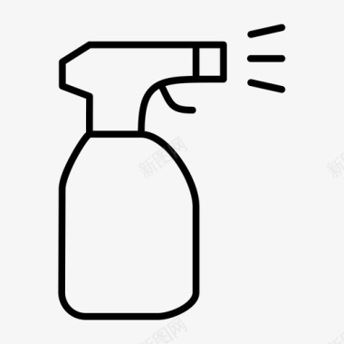 喷雾瓶喷雾器清洁剂图标图标