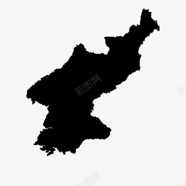 北朝鲜地图图标图标