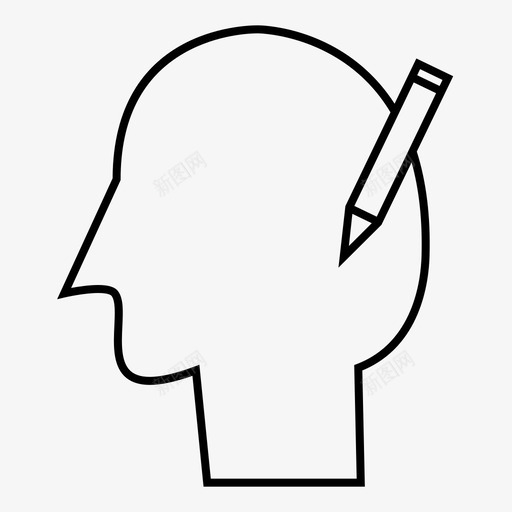 铅笔头人类图标svg_新图网 https://ixintu.com 人类 人类思维 写作 头 头脑 铅笔