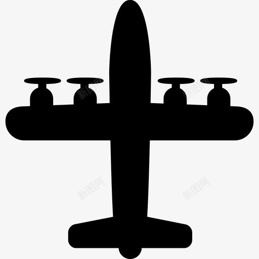 有四个螺旋桨的飞机运输机机队图标svg_新图网 https://ixintu.com 有四个螺旋桨的飞机 机队 运输机