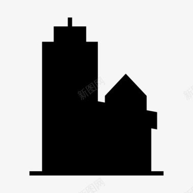 摩天大楼公寓大楼图标图标