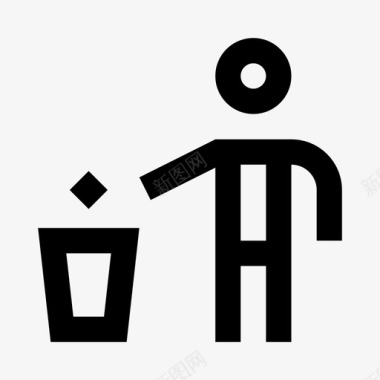 垃圾桶垃圾人图标图标