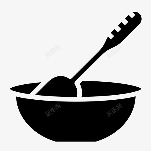 碗搅拌碗勺子图标svg_新图网 https://ixintu.com 勺子 搅拌碗 烘焙02固体 碗