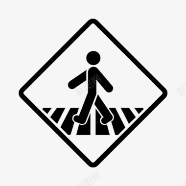 人行横道标志徽章道路图标图标