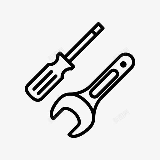 螺丝刀和扳手固定修理图标svg_新图网 https://ixintu.com 修理 固定 工具 结构 螺丝刀和扳手