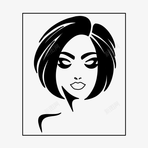 女人发型发廊理发图标svg_新图网 https://ixintu.com 发廊 女人发型 理发