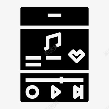 音乐播放器ipod健身实心图标图标