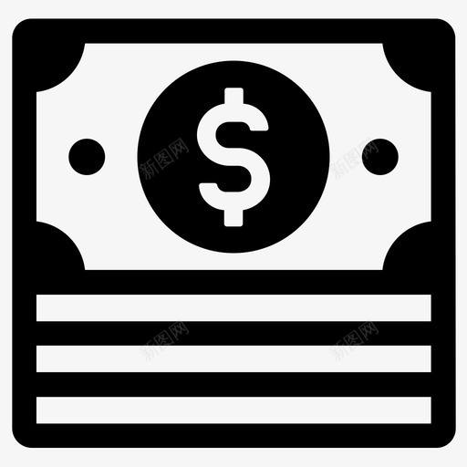 钱钞票现金图标svg_新图网 https://ixintu.com 现金 货币 钞票 钱