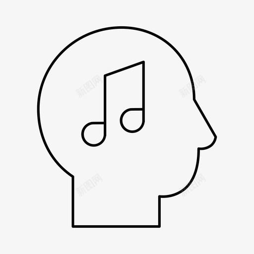 用户头音乐图标svg_新图网 https://ixintu.com 唱歌 声音 头 歌曲 用户 音乐