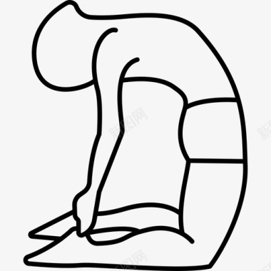 男人跪着向后伸展运动瑜伽和普拉提图标图标