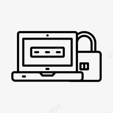 密码笔记本电脑锁图标图标