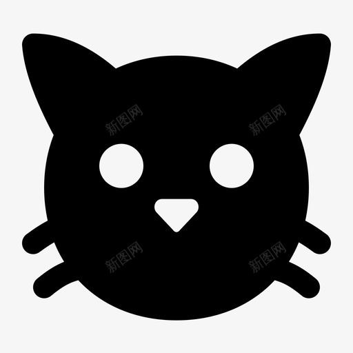 猫动物脸图标svg_新图网 https://ixintu.com 动物 宠物 小猫 猫 脸 飞人图标动物字形