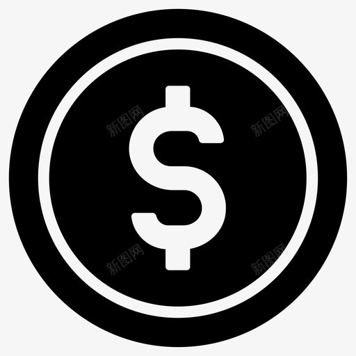 硬币货币美元图标svg_新图网 https://ixintu.com 硬币 美元 美元硬币 货币 赚 钱