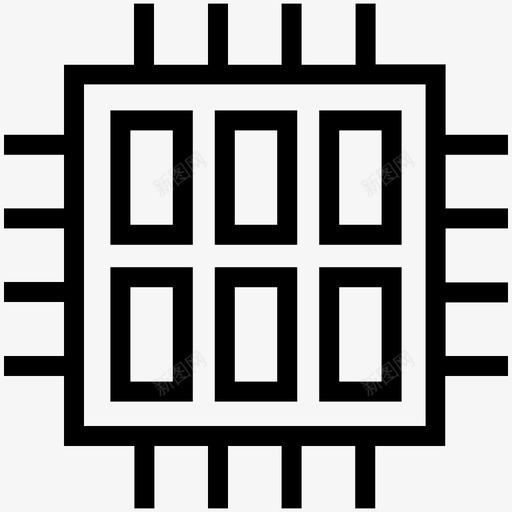 电路板cpu电子图标svg_新图网 https://ixintu.com cpu 半导体 处理器 微芯片 电子 电路板 集成芯片