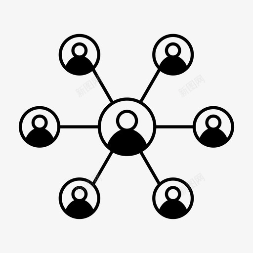 社会关系人联系图标svg_新图网 https://ixintu.com 人 分子 社会关系 网络 联系