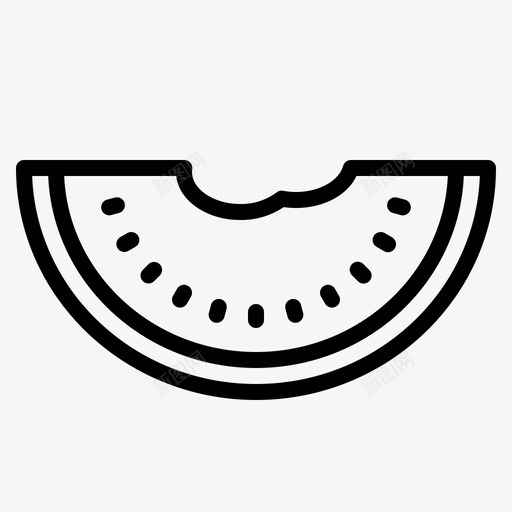 西瓜食品新鲜图标svg_新图网 https://ixintu.com 切片 夏季轮廓 新鲜 水果 甜味 西瓜 食品
