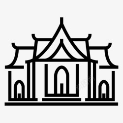 城乡景观寺庙佛教文化图标高清图片