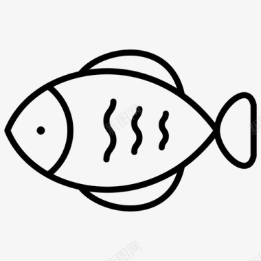 鱼食物杂货店瘦图标图标