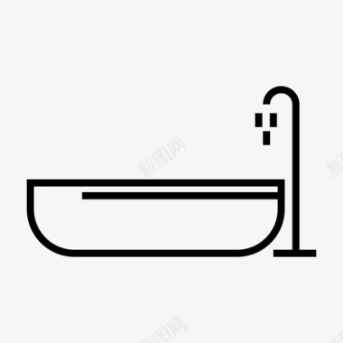 浴缸洗澡淋浴图标图标