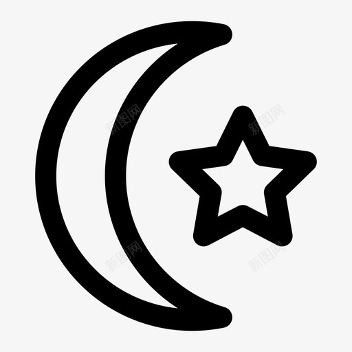 月亮新月半月图标svg_新图网 https://ixintu.com 伊斯兰教 半月 新月 月亮 酥皮