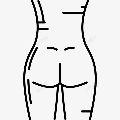 人体臀部人体部位黑色图标svg_新图网 https://ixintu.com 人体臀部 人体部位 黑色